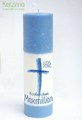 Konfirmationskerze blau Kreuz